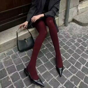 Elegant Burgundy Tights
